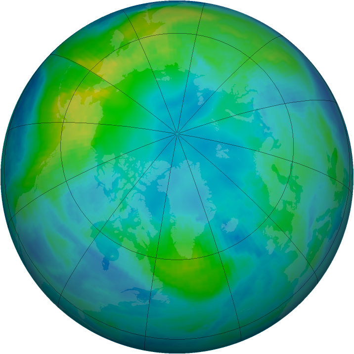Arctic ozone map for 26 October 2000